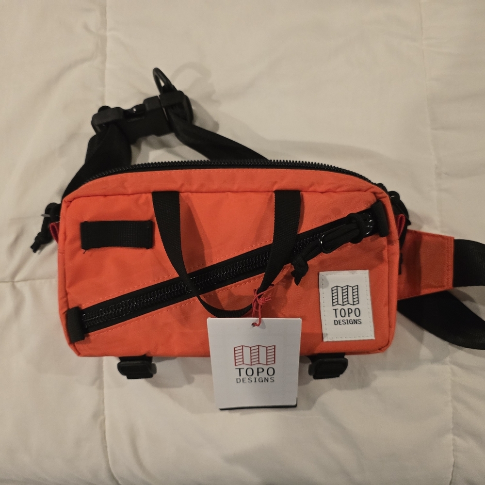 Topo Designs Hot Coral Mini Quick Pack Belt Bag